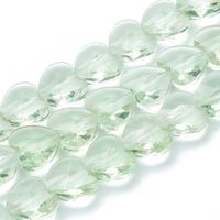 5 Herz Glas Luxus hellgrün facettiert 14mm