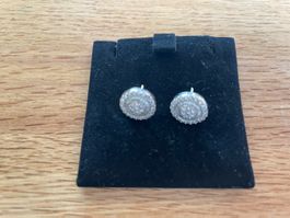 Wunderschöne Ohrstecker 18 kt mit Brillantbesatz - Top!