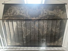 Weltkarte Stoffbild Mappe / Wandbild / Wandteppich / Deko