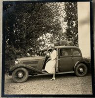 Privatfoto, Unikat - Oldtimer Auto, Frau, 1935
