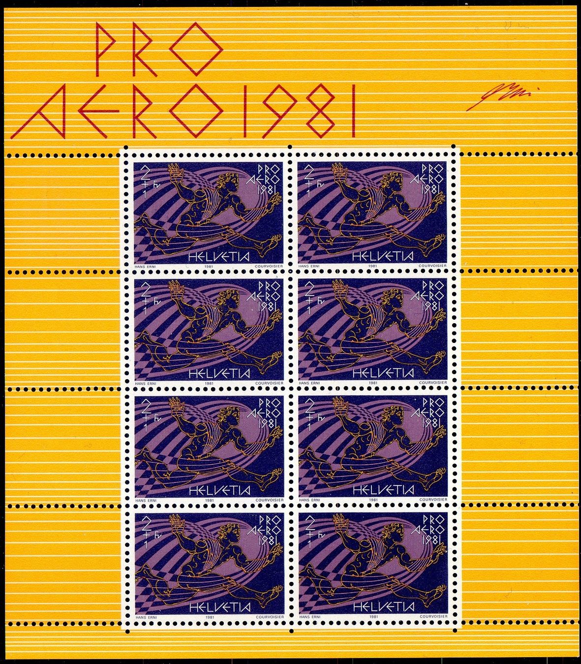 Tutti i francobolli: PRO AERO 1981 KLEINBOGEN MIT 8 MARKEN **POSTFRISCH** - DD392 – Nuovo (secondo la descrizione) da Losone venduto da EM2019