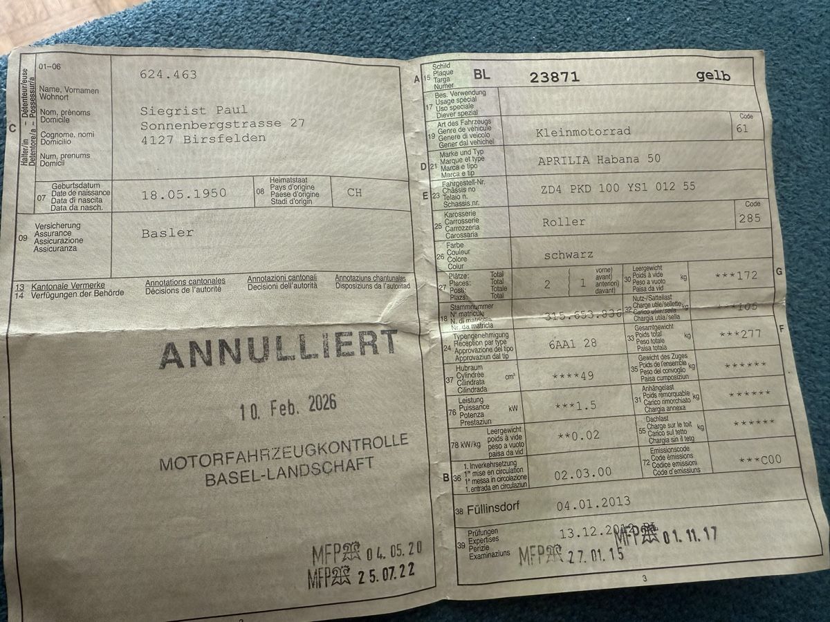 Aprilia Scooters: Aprilia Habana 50 Roller – Gebraucht aus Basel von John003 7