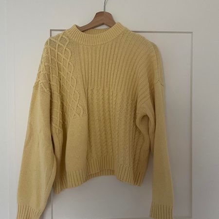 Mads Nørgaard Pullover gelb Grobstrick gebraucht