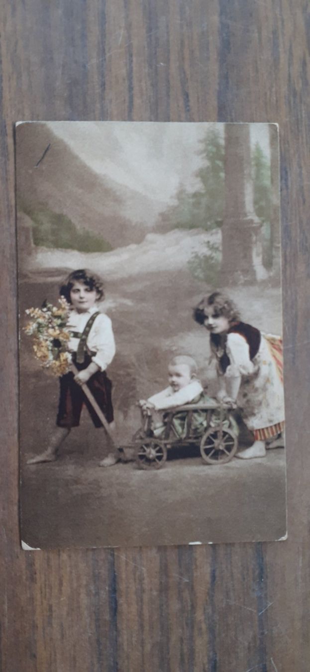 Cartoline postali: Ansichtskarte Kinder Leiterwagen 1916 – Usato da Mörschwil venduto da lindaswunderkiste 1