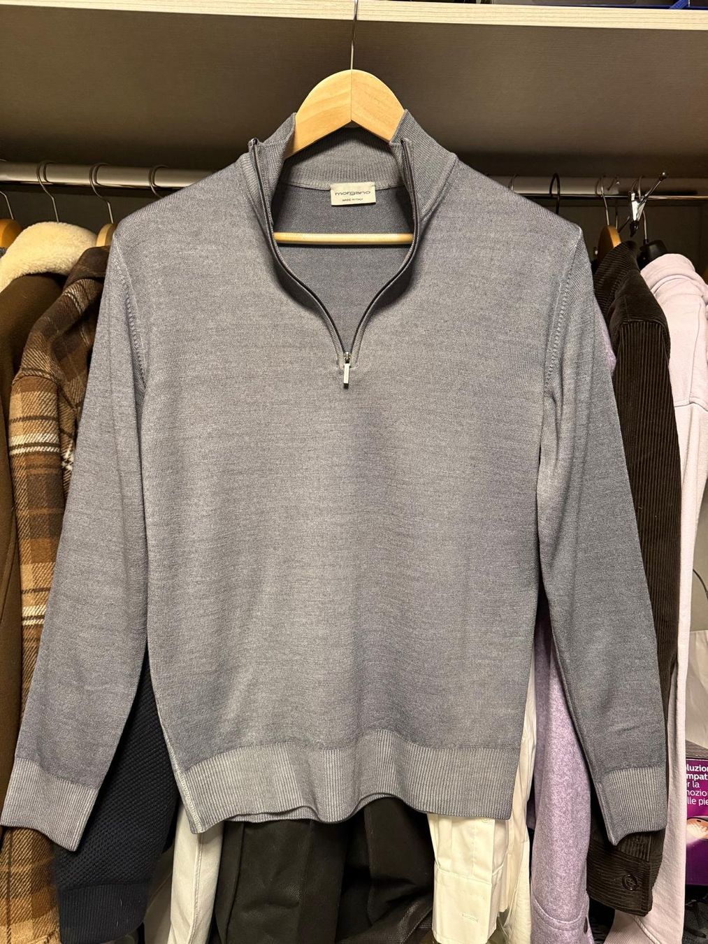 Pullover & Sweatshirts: Wunderschöner grauer Morgano-Pullover 100 % Merinowolle Neu – Neu (gemäss Beschreibung) aus Genève von Mycollection 4