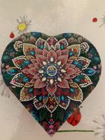 Herzförmige Aufbewahrungsbox Mandala-Motiv, neu!