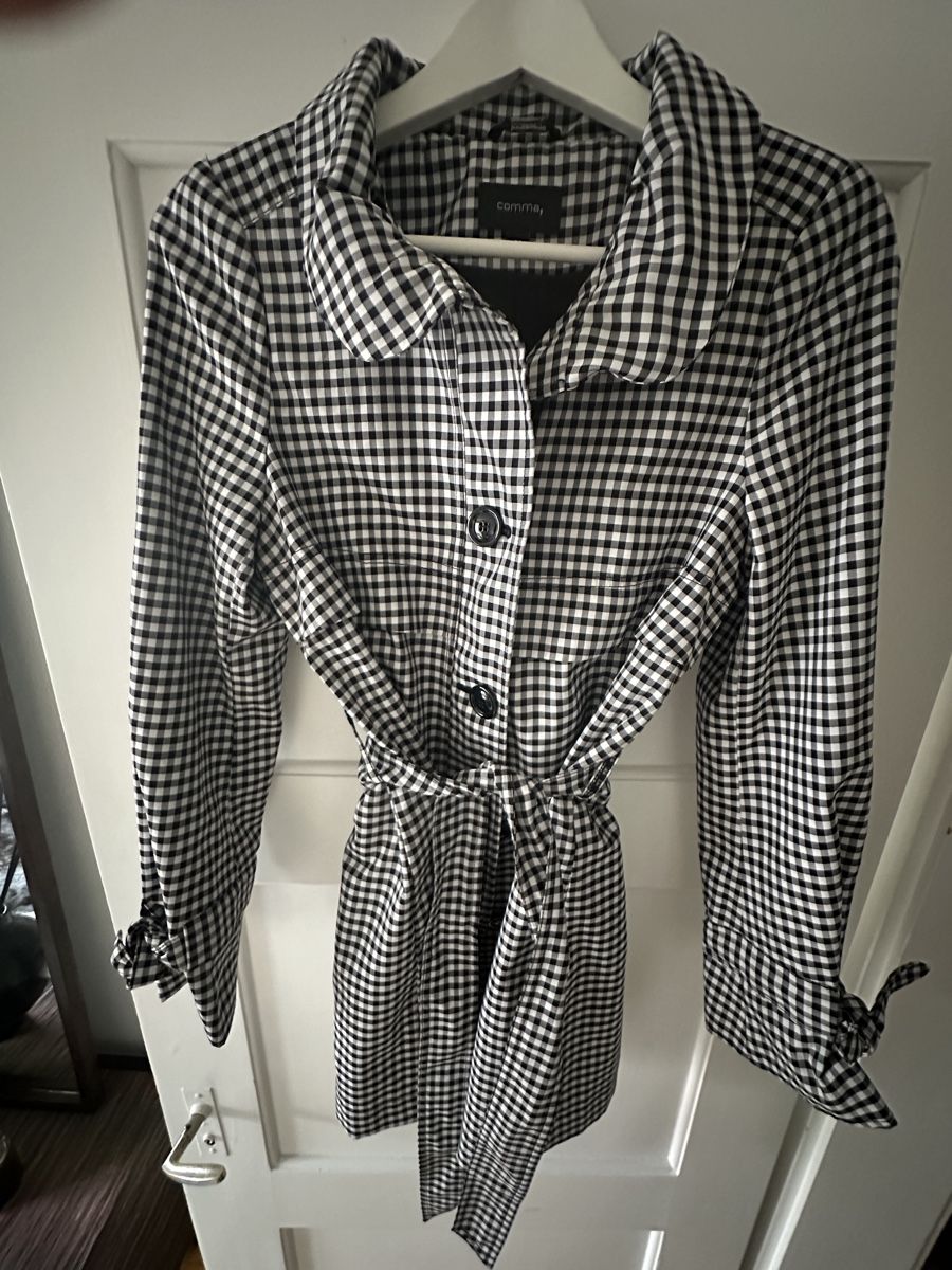Comma Giacche: Commas Trench Coat, Size 36, Chic Gingham Pattern, Spring!🏁 – Usato da Zürich venduto da Souljunic