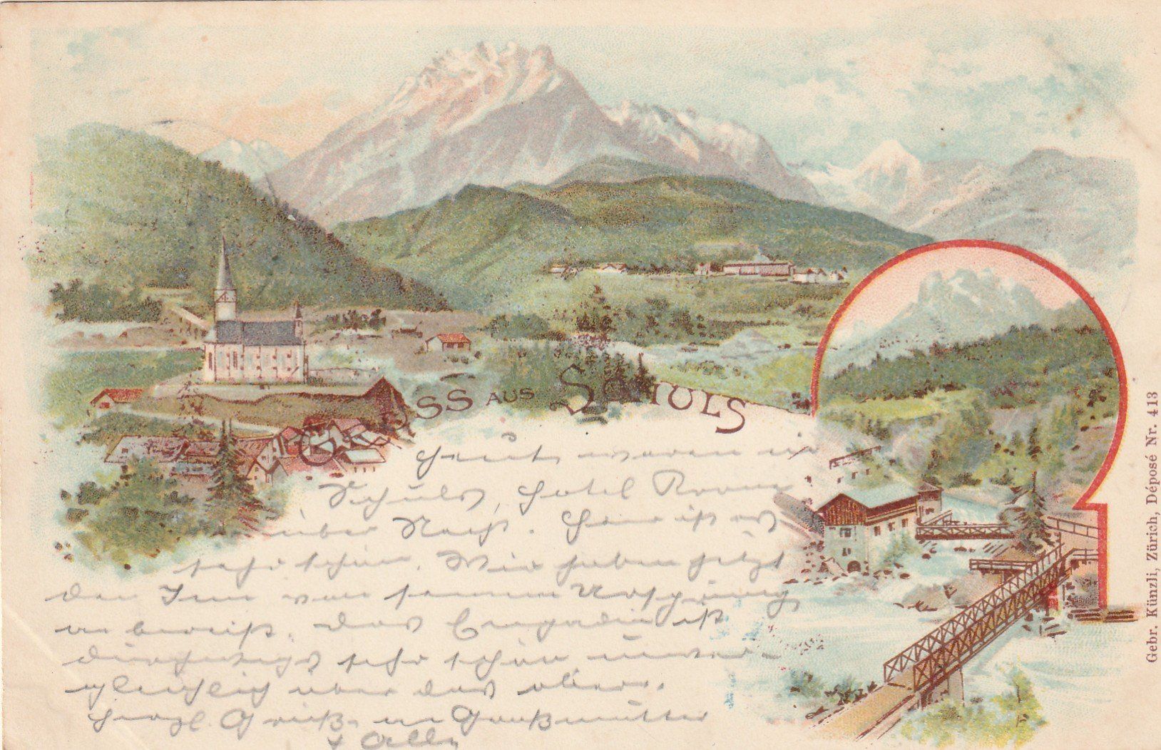 Cartoline postali: Schuls Litho – Usato da Rorschacherberg venduto da fratovi2