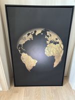 Wunderschönes Leinwandbild Weltkarte Gold