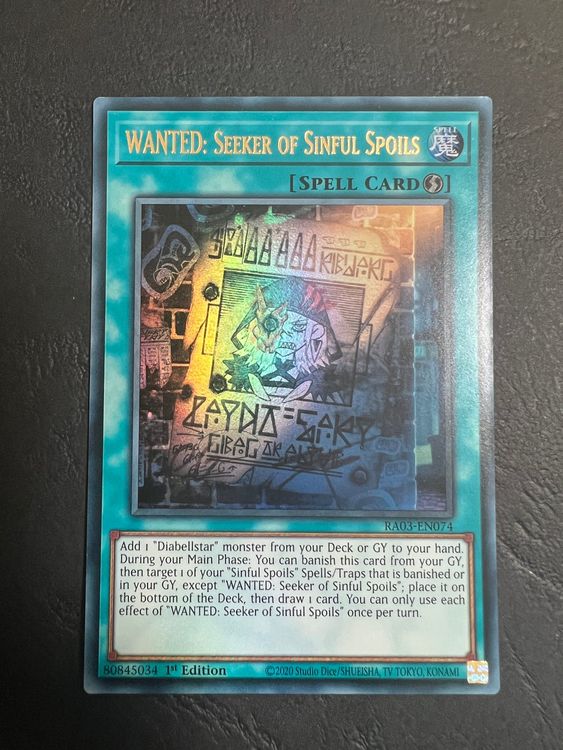 Thẻ Bài Yugioh Chính Hãng] WANTED: Seeker Of Sinful Spoils