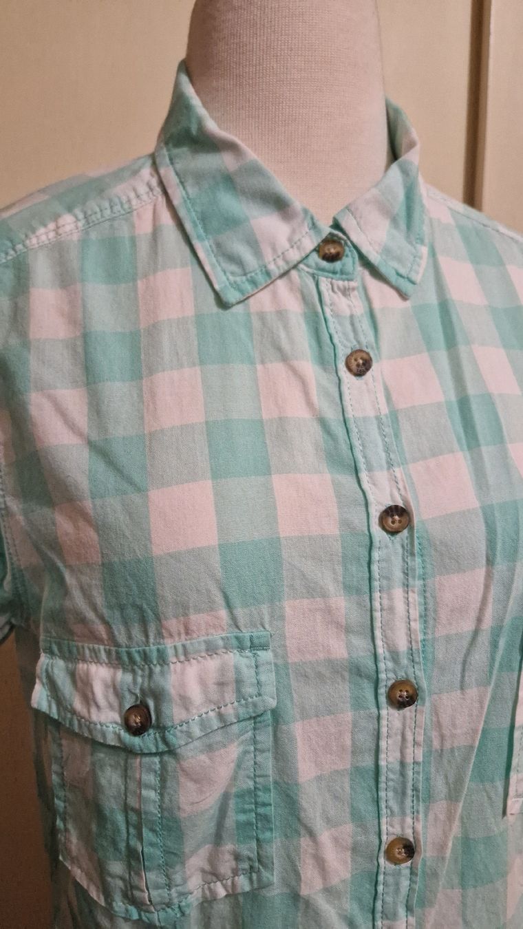 H&M Camicette: Sommerbluse, türkis-weiss kariert, Gr. 44 – Nuovo (secondo la descrizione) da Oberengstringen venduto da Sheera7 2