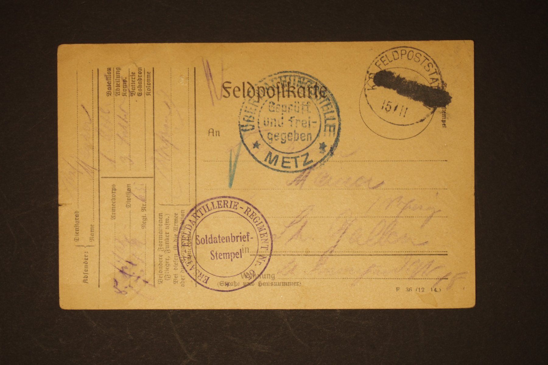 Tutti i francobolli: 1915 Deutschland Feldpostkarte – Usato da Solothurn venduto da and_fxw5