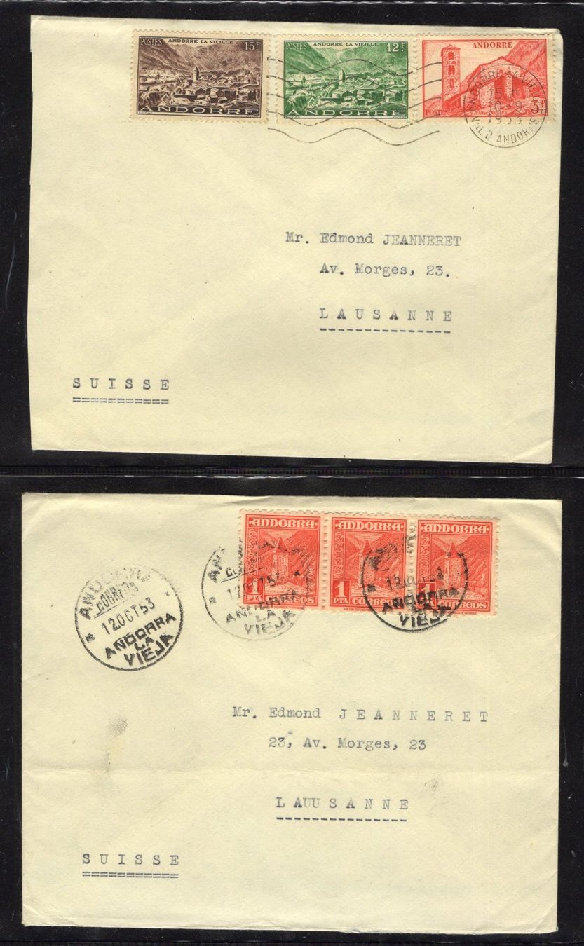 Tous les timbres: R6552  /  Andorre 4 lettres écrites – D'occasion à Ste-Croix par MONT-TAGNAC 1