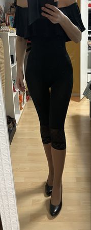 Schwarzer Body mit Rüschen &leggins  Grösse 36