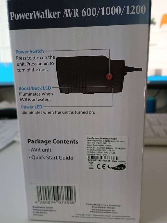 Stromzufuhr: Powerwalker AVR 600 – Neu und originalverpackt aus Faido von crossini 3