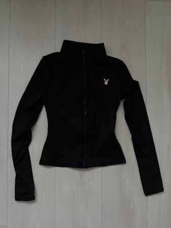 Missguided Playboy Sport Jacke schwarz mit Reissverschluss
