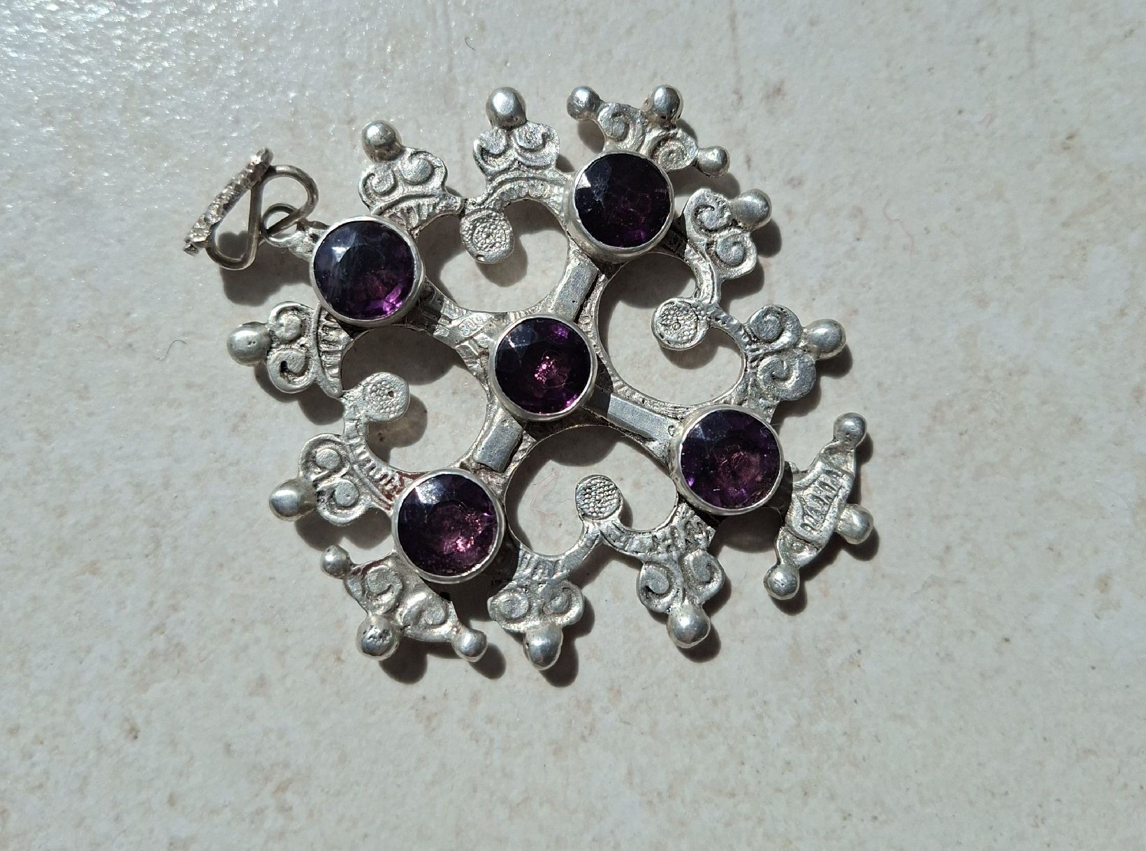 Anhänger: Schmuckanhänger Jerusalem Amethyst Silber vintage – Gebraucht aus Niederlenz von bagua1