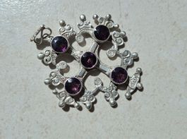 Schmuckanhänger Jerusalem Amethyst Silber vintage