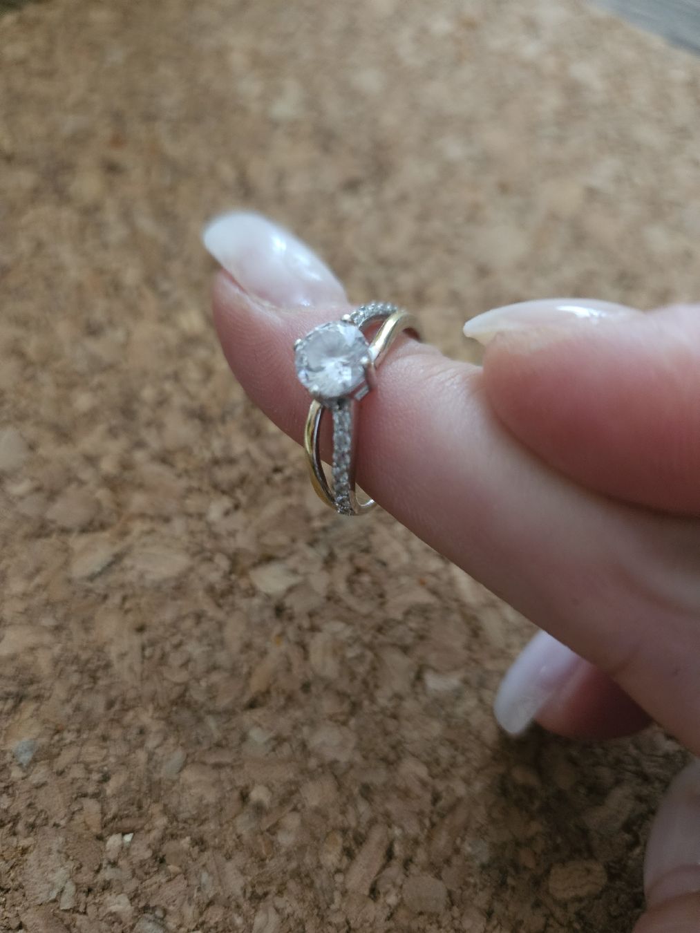 Anelli: Silber Ring mit Steinchen und Brilliant – Nuovo (secondo la descrizione) da Pratteln venduto da madi1990 1