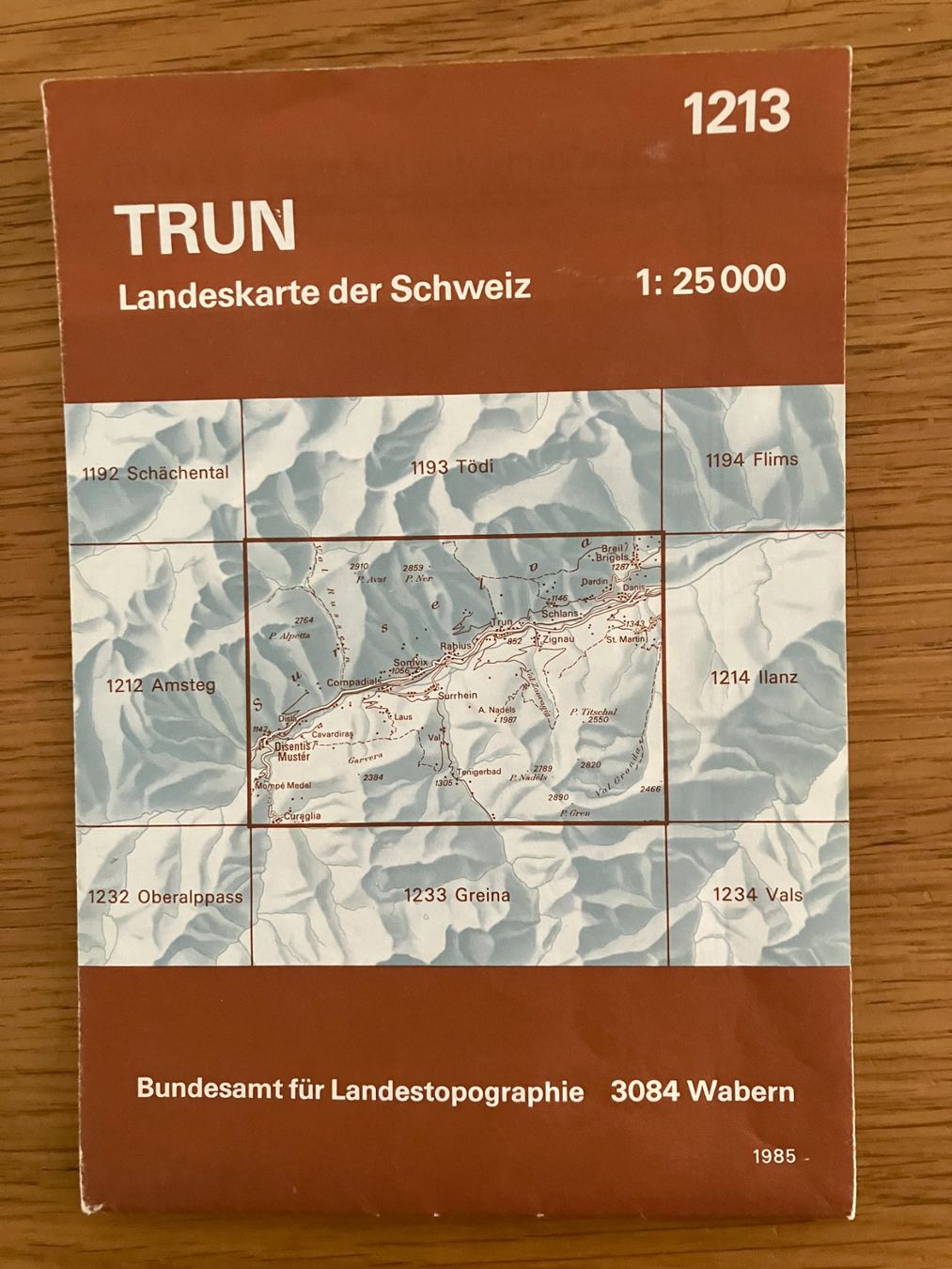Cartine & Atlanti: Landkarte 1 : 25'000 Trun – Usato da Richterswil venduto da solalex