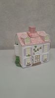 Vintage Cottage Teekanne Haus Rosa Handbemalt Keramik