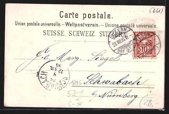 Cartoline postali: Vorläufer-Lithographie Rigi, 1895, Blic – Usato da Berlin venduto da bartko-reher 1
