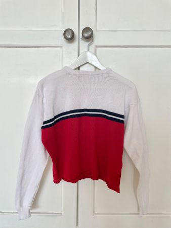 Pull rouge et blanc Brandy Melville 100% coton - Taille XS
