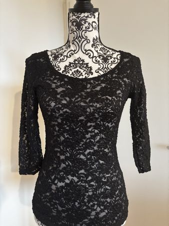 Schwarze Bluse mit Spitze, Pronto XS/S, Top Zustand!