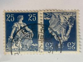 1908 Helvetia ZNr. 25c Kehrdruck