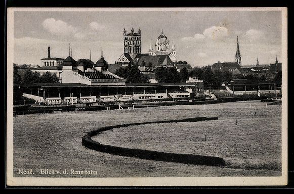 Cartoline postali: AK Neuss, Blick von der Rennbahn – Usato da Berlin venduto da bartko-reher