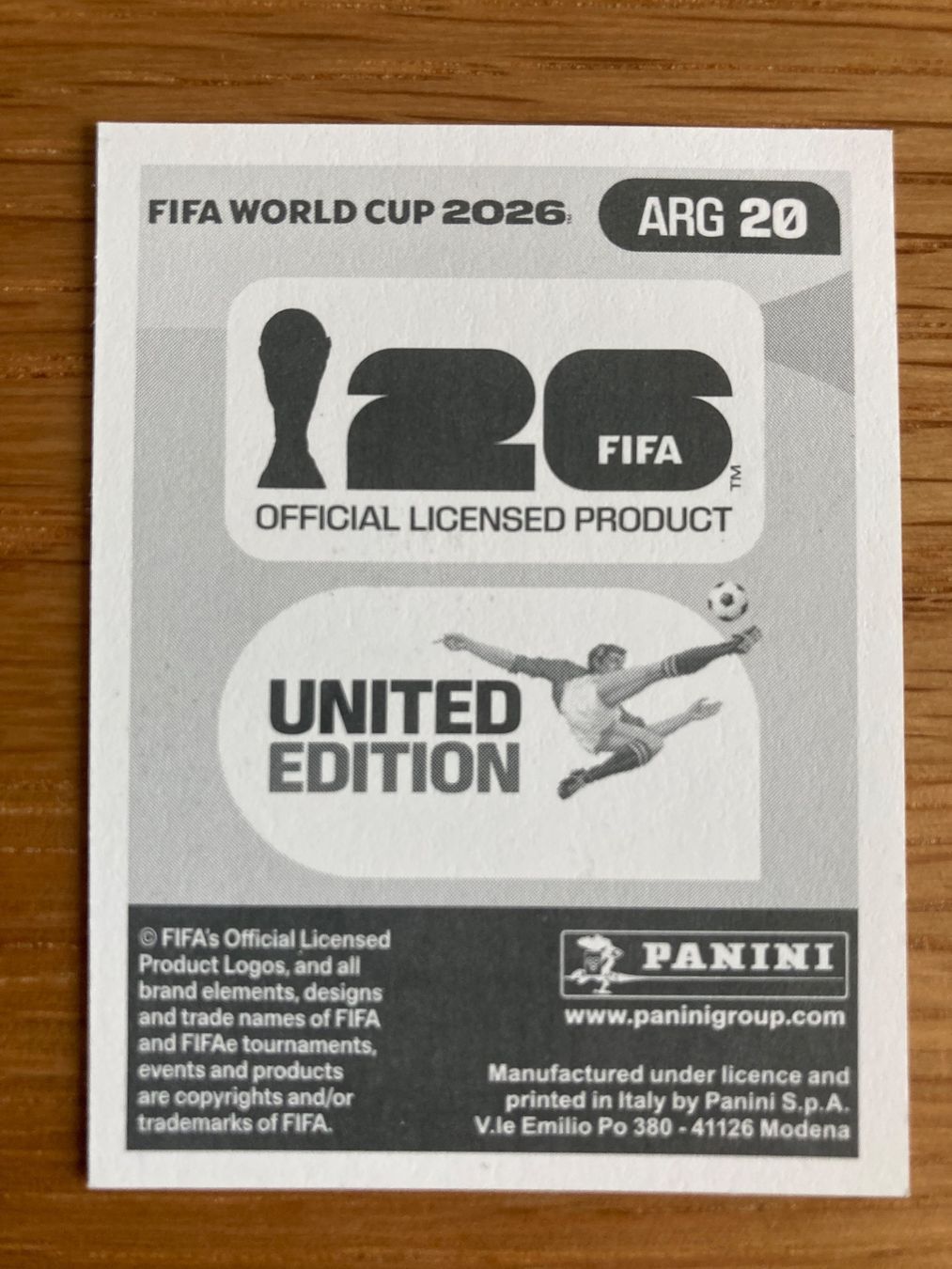Panini Carte collezionabili: WM Sticker ARG 20 – Nuovo (secondo la descrizione) da Winterthur venduto da Whitefish 1
