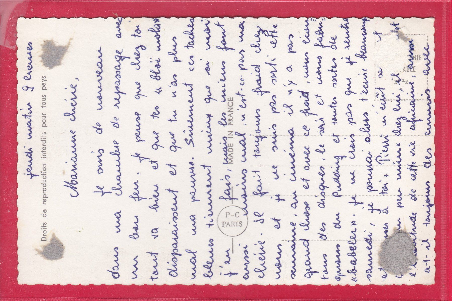 Cartoline postali: PAARKARTE, A BIENTOT - BIS BALD – Usato da Oberrieden venduto da Gebirgsstelze 1