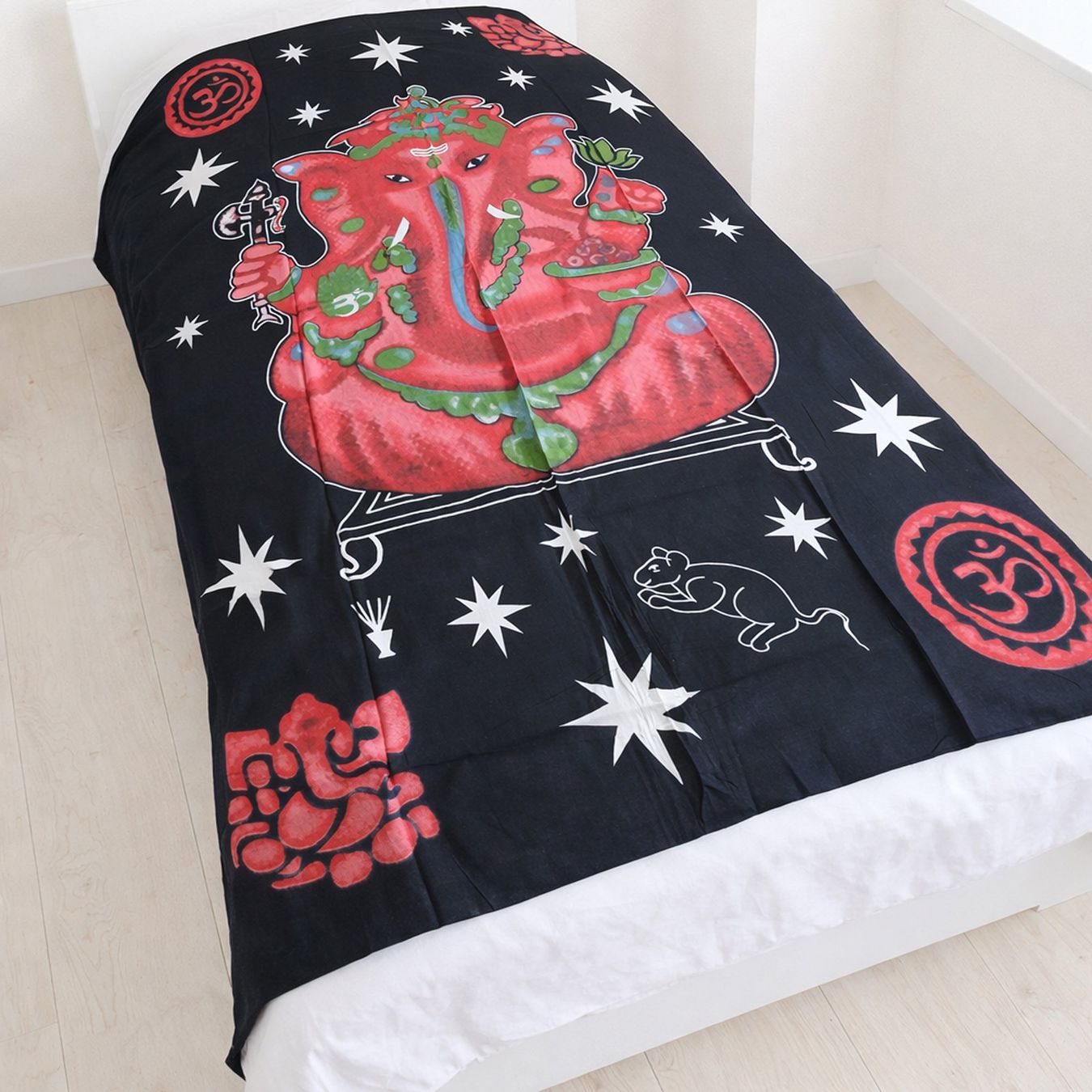 Coperte: Tagesdecke Dekotuch Ganesh Schwarz  sgl – Nuovo e nell'imballaggio originale da Bad Salzdetfurth venduto da Weltenbummler-Shop