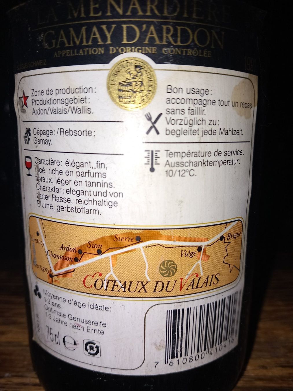 Wein: La ménardière gamay d'ardon 1991 – Neu (gemäss Beschreibung) aus Le locle von juliensaran 3