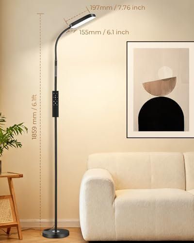 Lampade: LED Stehlampe dimmbar Leselampe mit Fernbedienung – Nuovo e nell'imballaggio originale da Hundwil venduto da Stallone5 2