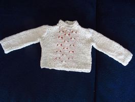 Vintage Puppenkleider, Pullover, gestrickt, 14.5 x 16 cm