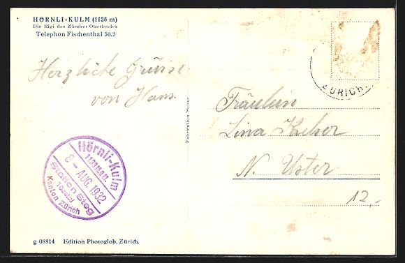 Cartoline postali: Hörnli-Kulm, Blick vom Berggasthaus H – Usato da Berlin venduto da bartko-reher 1