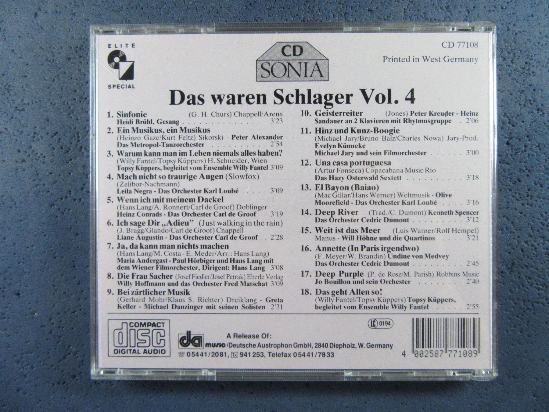 CD: DAS WAREN SCHLAGER VOL4 CD ORIGINAL  STARS – Usato da Ettingen venduto da Hausi4711 1
