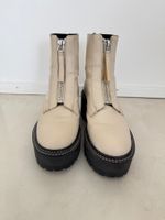 Bottines crème talons compensés