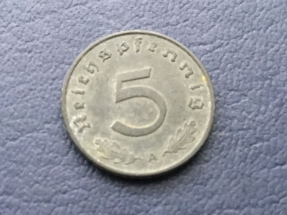 Tutti le monete: Drittes Reich 5 Reichspfennig 1942 A – Usato da St. Margrethen SG venduto da alfapeugeot10 1
