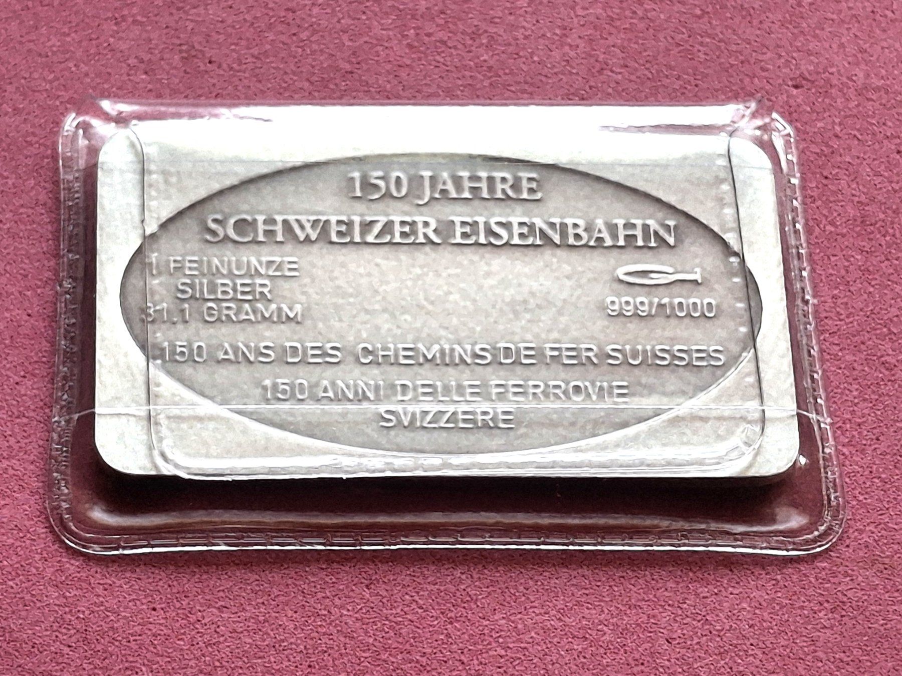 Metalli preziosi: BRIENZ-ROTHORN-BAHN - 1 OZ FEINSILBER – Usato da Boniswil venduto da dpd4coins 1