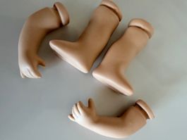 Puppenarme + Puppenbeine, Puppen Hände + Füsse, Porzellan