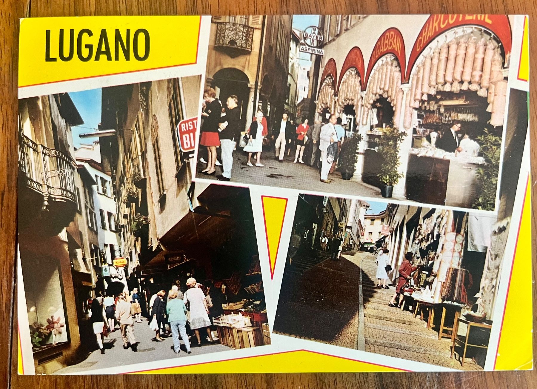 Cartoline postali: Ansichtskarte Lugano gelaufen 1976 – Usato da Basel venduto da so1_nf6l