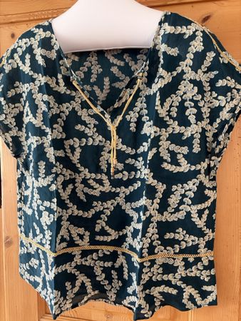 Bluse Marke Nile Grösse L mit Muster 100% Baumwolle