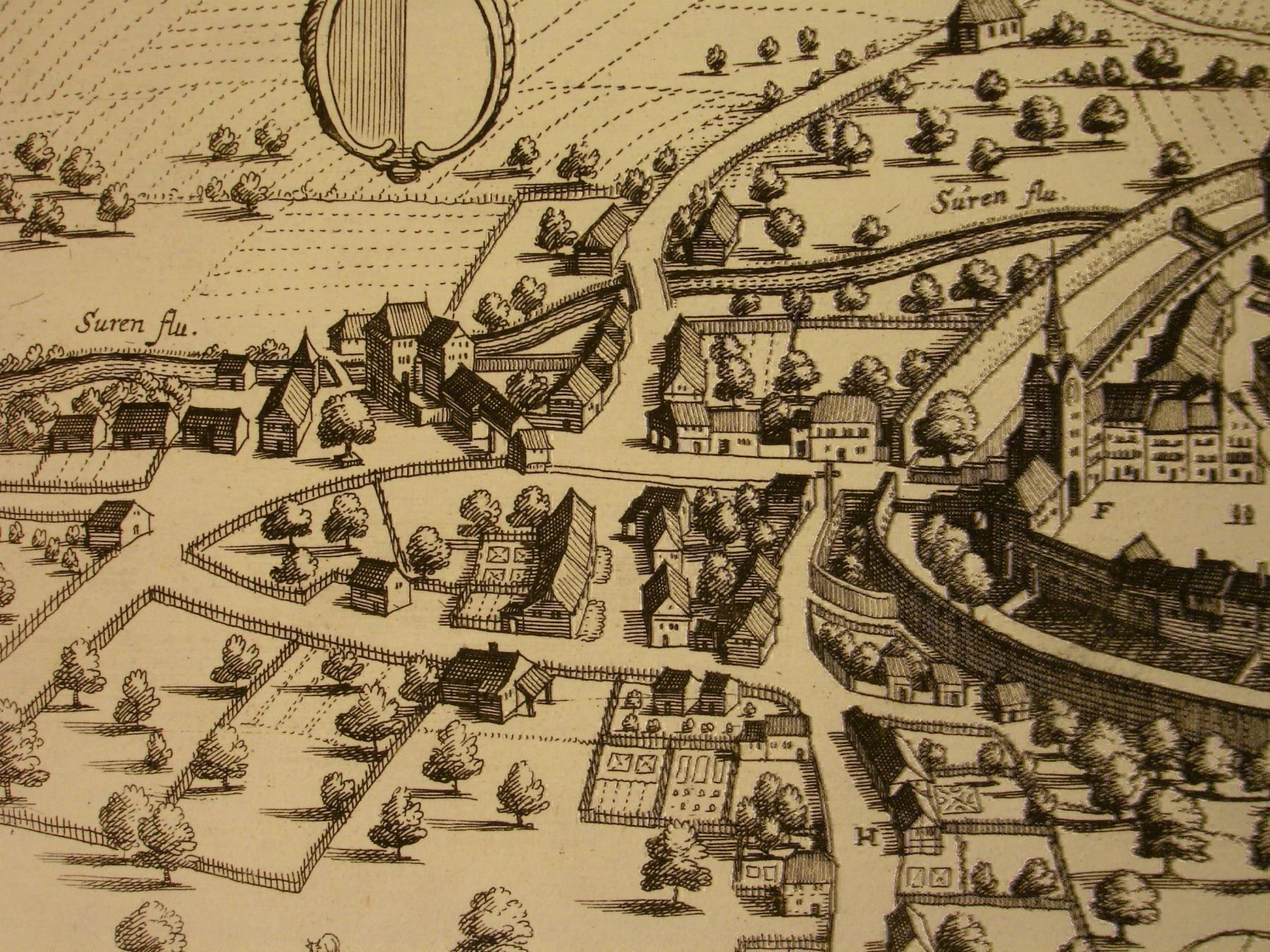 Incisioni: SURSEE, KUPFERSTICH 1654 – Usato da Grüningen venduto da Kartensammler 3