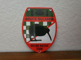 Emailschild Bruce Mclaren Racing Team Logo Emaille Schild