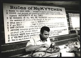 Fotografie Boxer Muhammad Ali beim Essen