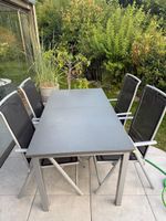 Garten Tisch (ausziehbar) und 4 Stühle (rücklehnbar)