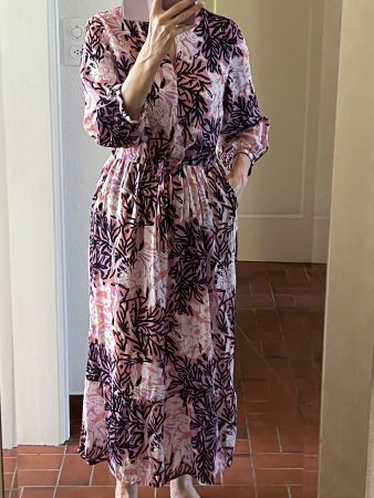 Lanius Maxikleid – Grösse 36, violett gemustert - Neuwertig