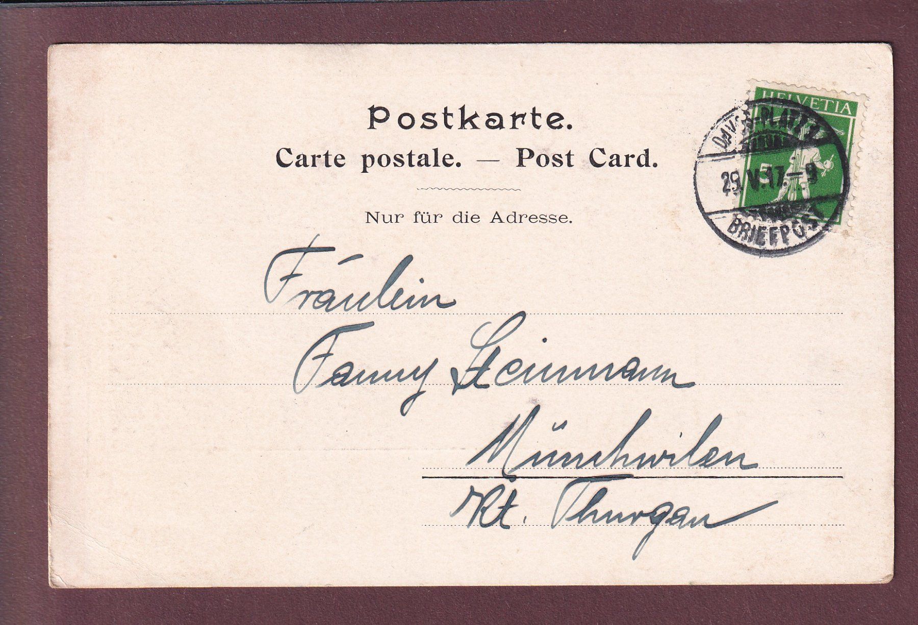 Cartoline postali: RAGAZ - Kursaal - 1917 // Eckbug // – Usato da Pully venduto da nicecards 1